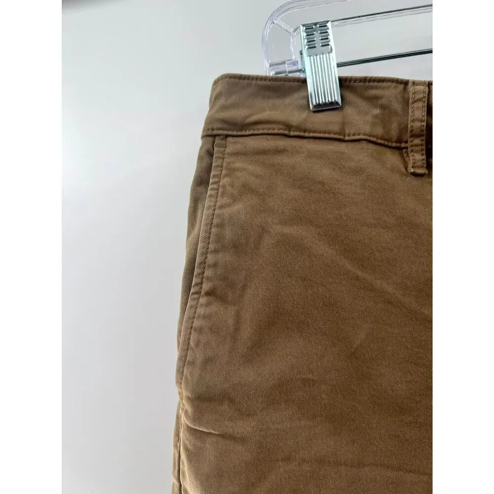 Flint and Tinder Men's Brown Cotton Stretch Mid Rise Bermuda Shorts Size 32